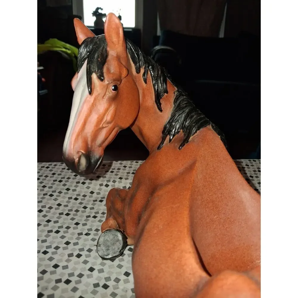 Sculpted Brown Horse Wine Bottle Holder Resin